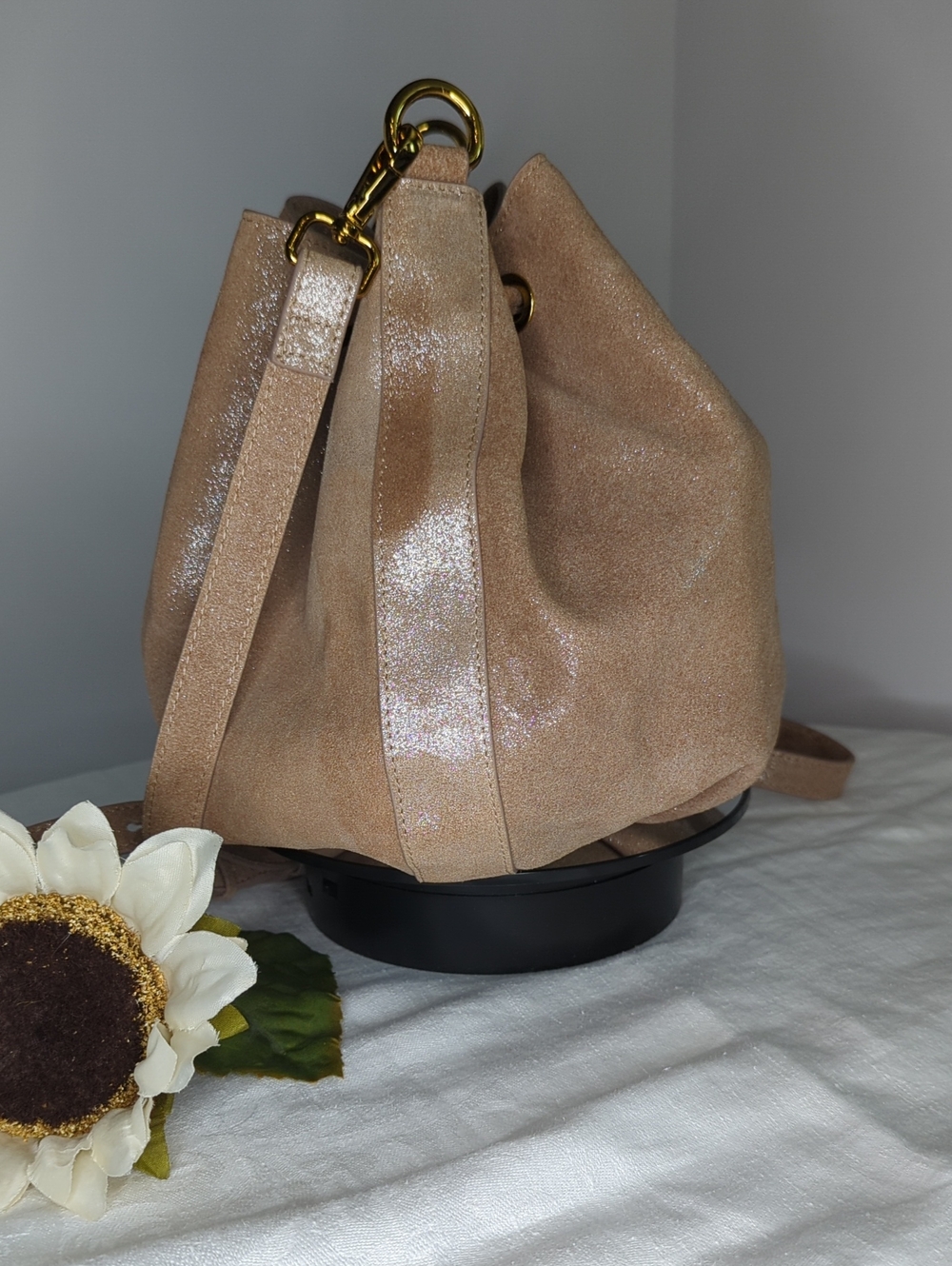 Sharif Shimmer Drawstring Crossbody Bag - Picture 5 of 8